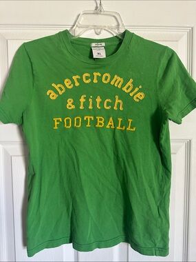Abercrombie & Fitch Green Tee with Yellow Football Applique